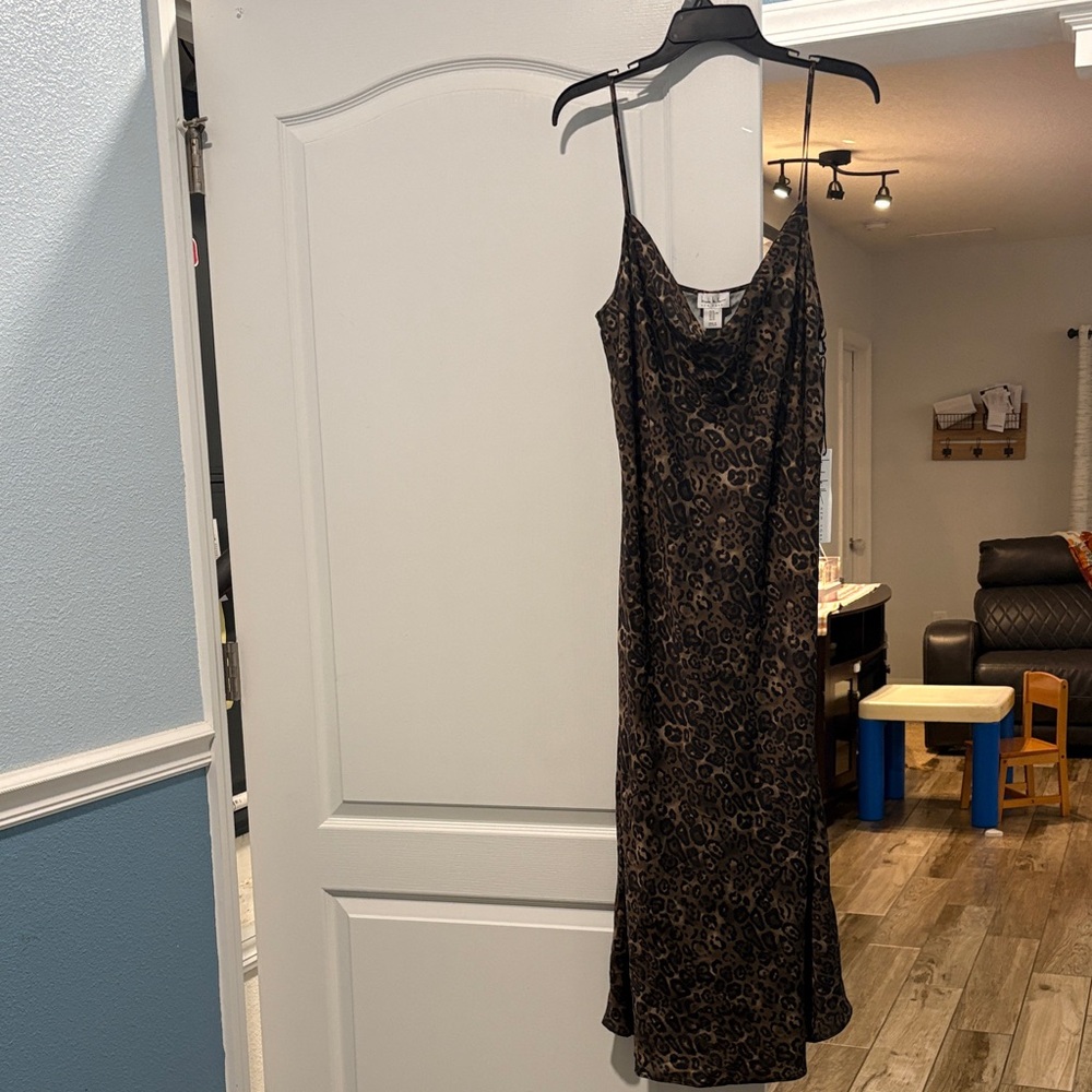 Nicole Miller Leopard Print Dress - Brown and Black